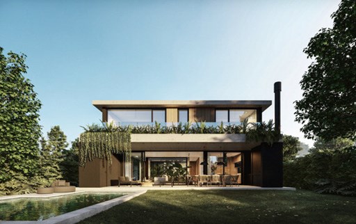 Casa moderna con pileta y jardín en Carpinchos, Nordelta